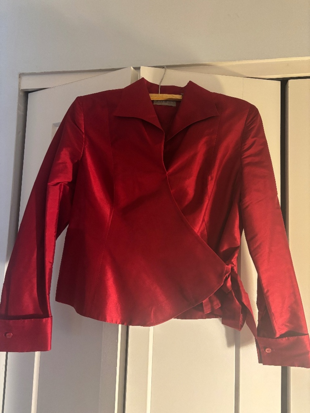 Red Wine color long sleeve wrap top